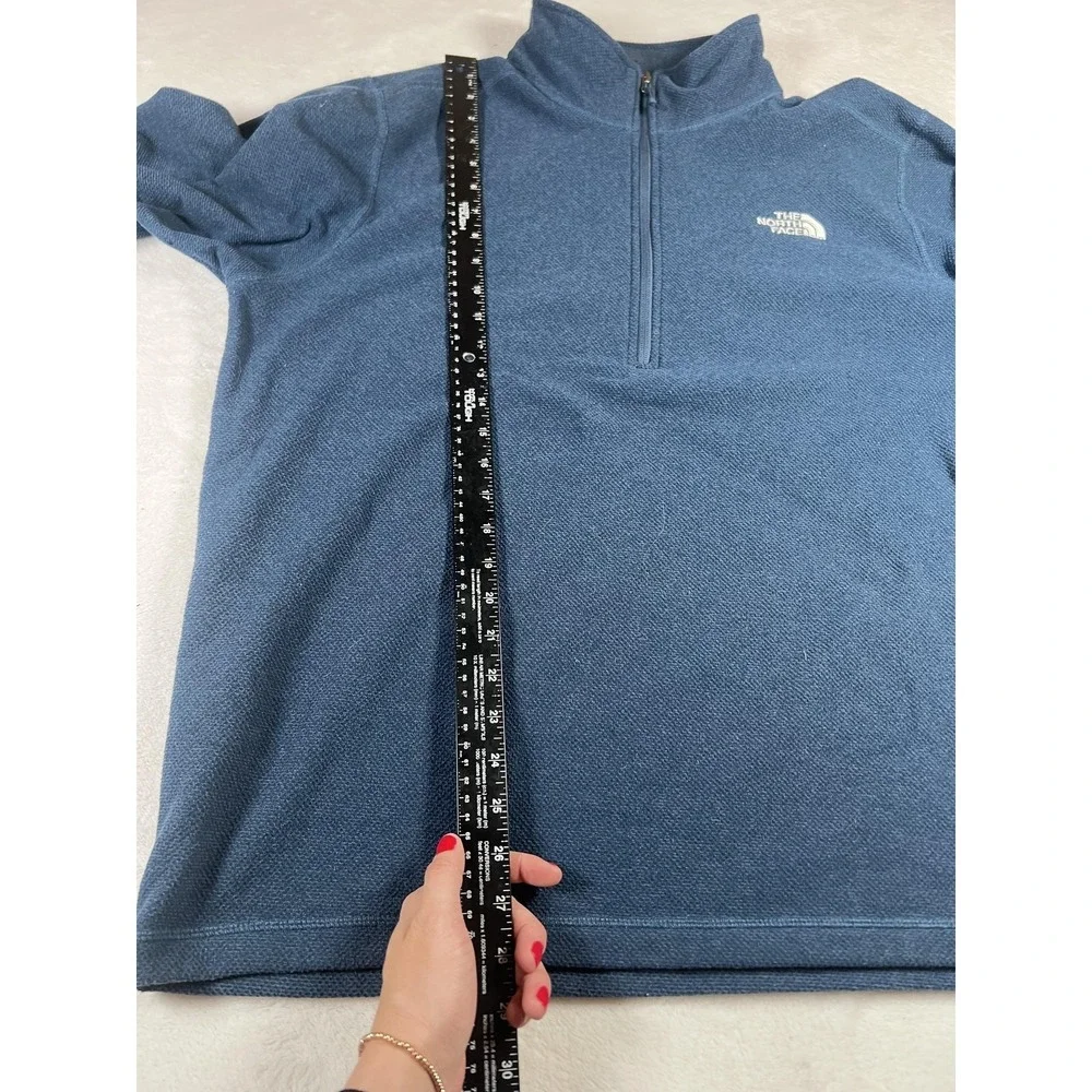The North Face Pullover Mens‎ XL Blue 1/4 Zip Fleece Performance Hiking Top